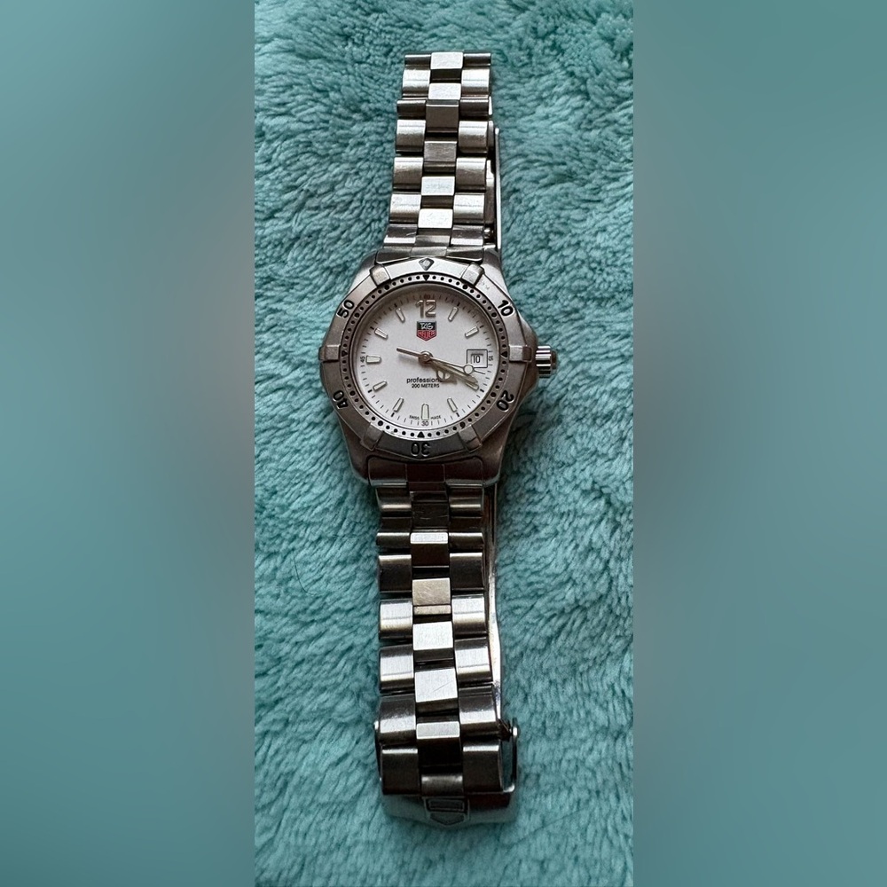 TAG Heuer Silver and White Professional Watch